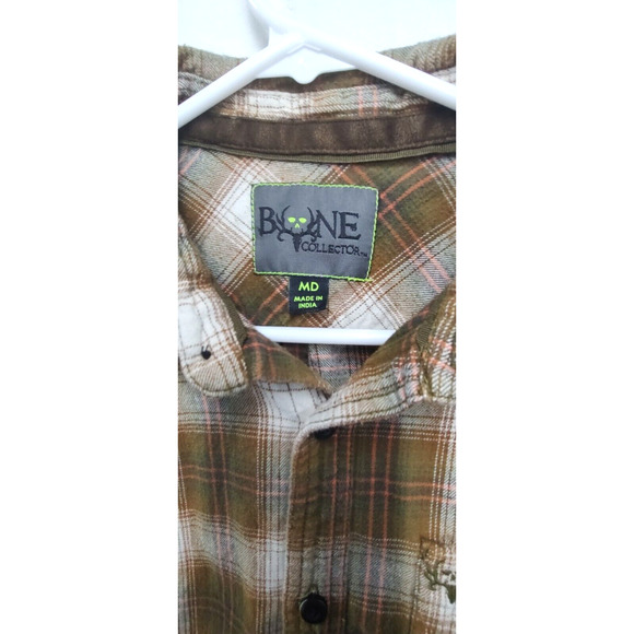 Bone Collector Men's Flannel Size M Shirt Jacket Button Down Long Sleeve - Picture 4 of 10